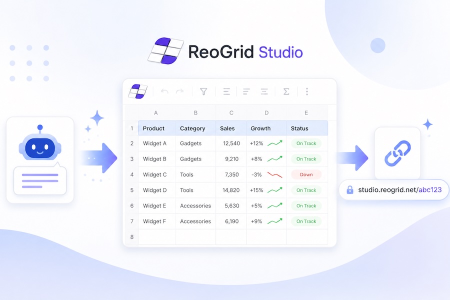 ReoGrid Studio リリース — 自然言語でオンライン表計算シートを作成、AIエージェント向けMCPにも対応