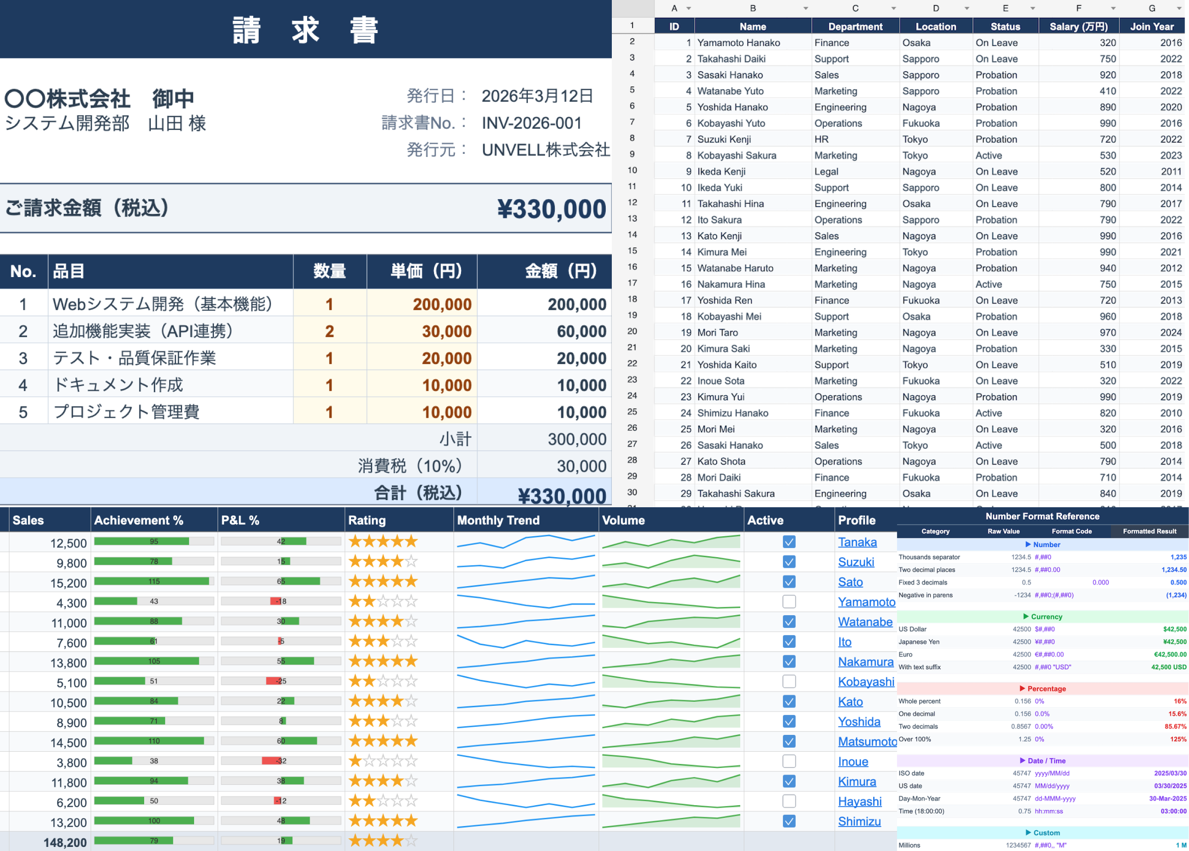ReoGrid スプレッドシートコンポーネント